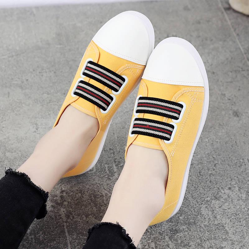Women's Shoes Flat Lazy Canvas Casual Board Shoes Summer Canvas Slip-on Shoes