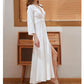 Women's Lace Long Nightdress Wedding Dressing Robe Drape Satin Solid Color Beauty Back Hollow Out Sexy Nightgown French Wedding Pajamas