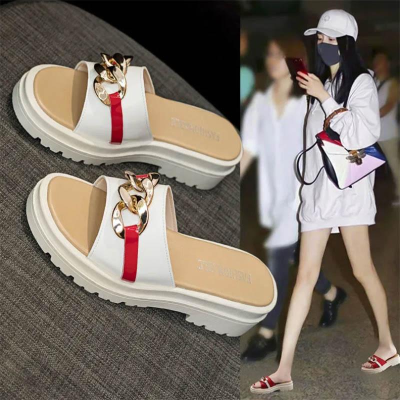 Outer Wear Slippers Women's Trendy Fashion Thick Bottom Non-slip Waterproof Slippers