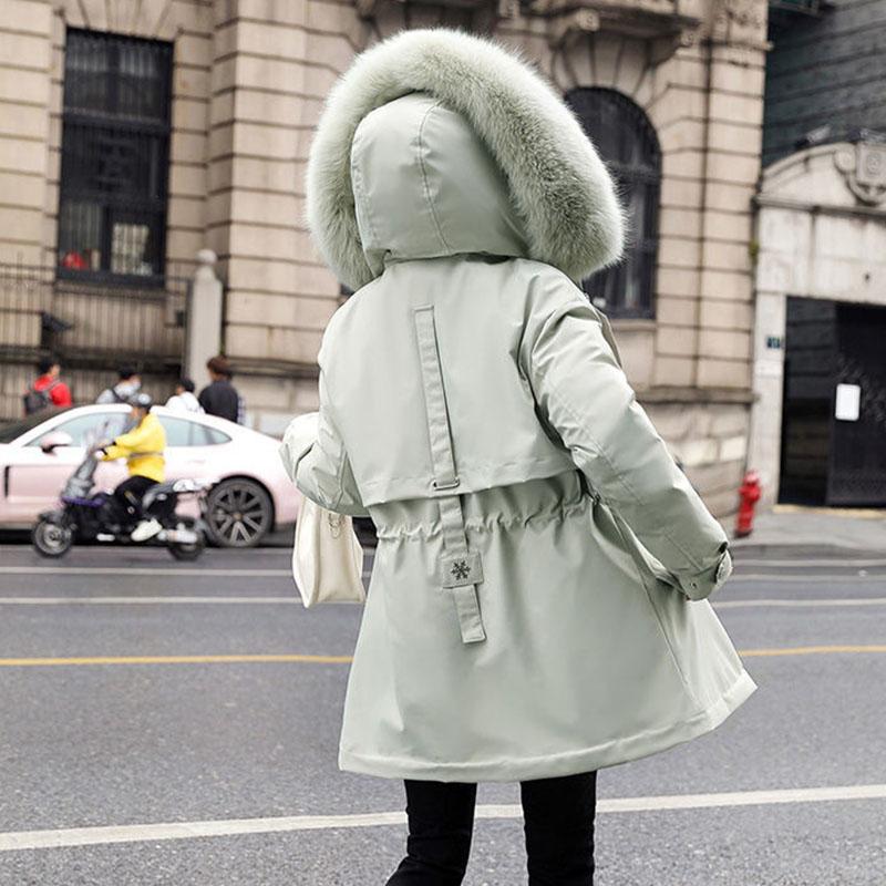 Plus Velvet Thicker Pie To Overcome The 2021 New Down Padded Jacket Women's Mid-length Winter Korean Version of The Loose Large Fur Collar Jacket