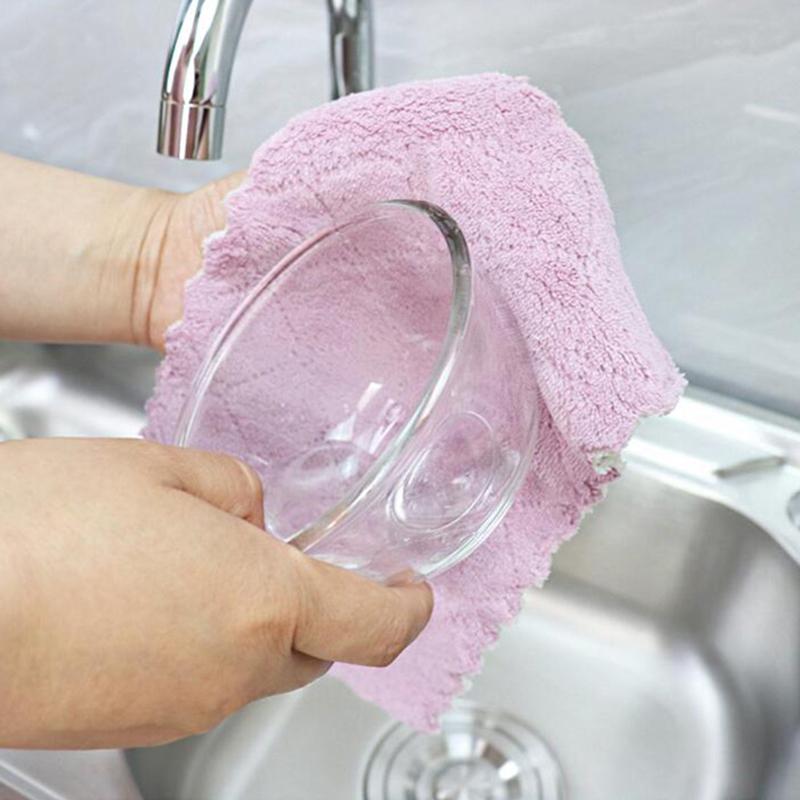 10/20pcs Microfiber Absorbent Kitchen Towels Soft Cleaning Cloths Non-stick Oil Dish Cloth Rags for Kitchen Household
