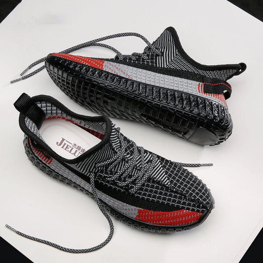 39-44 Men's Casual Shoes 3D jelly tide Shoes hit Color Coconut Shoes Men 2020 Spring flying woven Casual Sports Men's Shoes