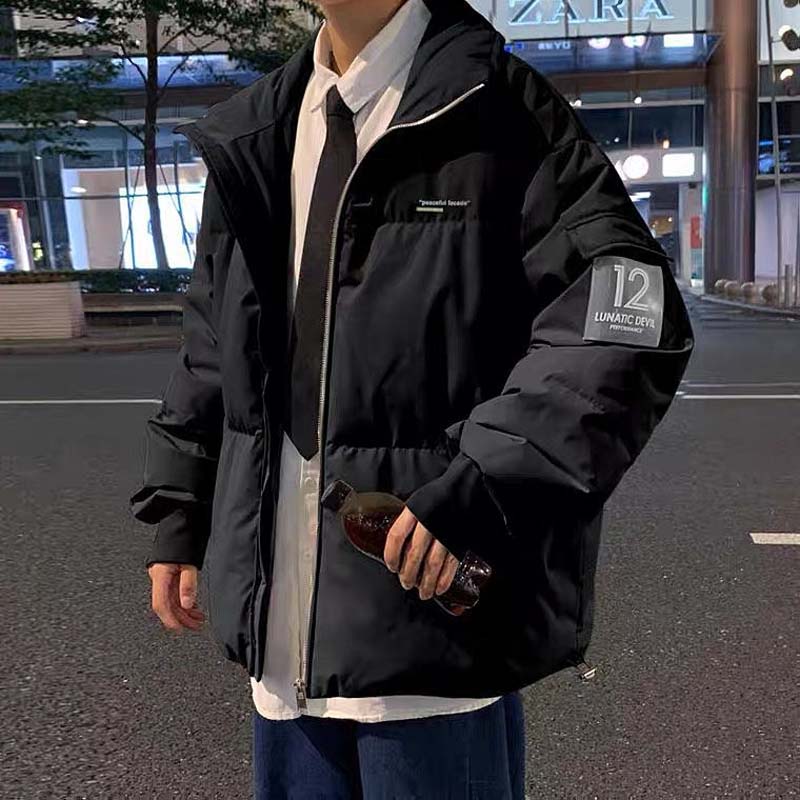 2021 New Warm Padded Jacket Men's Loose Padded Jacket Youth Winter Men's Down Jacket