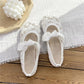 Cotton and Linen Embroidered Beanie Shoes Literary and All-match Single Shoes Sweet Bow Sandals Women's Comfortable Loafers