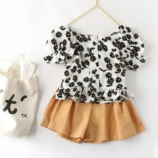 Girls Floral T-shirt Clothes, Children's Thin Top 3 4 5 6 7 8 Years Old Children's Birthday Dress