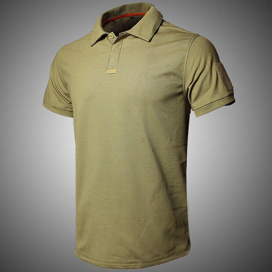 Archon Lapel Quick-drying T-shirt Men's Quick-drying Short-sleeved Loose Summer  Shirt Outdoor Round Neck Tactical    Shirt