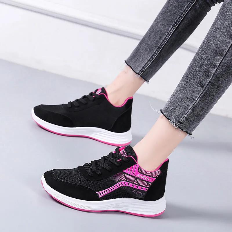 Women Autumn and Winter Fleece Warm Non-slip Sports Casual Shoes Light Soft Bottom Running Travel Shoes Mother Shoes