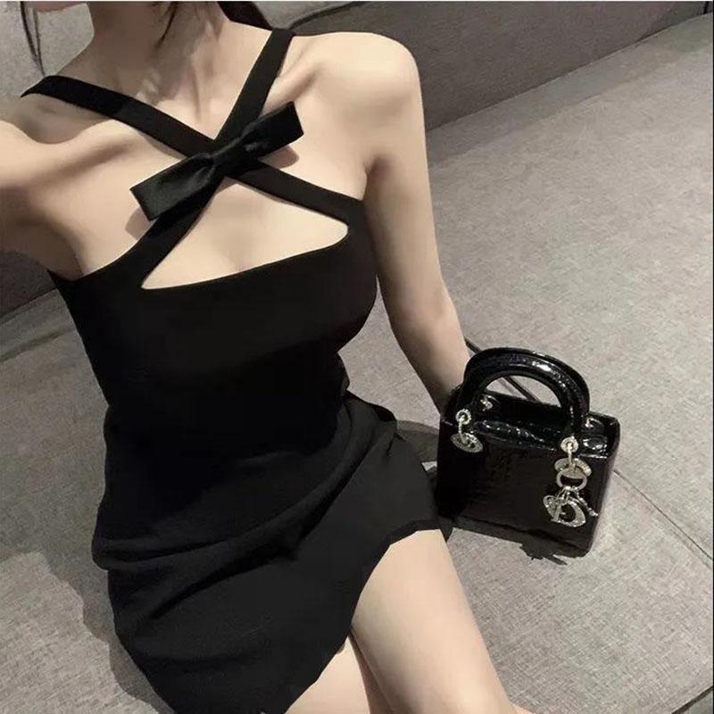 Sexy Little Wild Cat Black Chest Cross Bow Pure Lust Sexy Dress