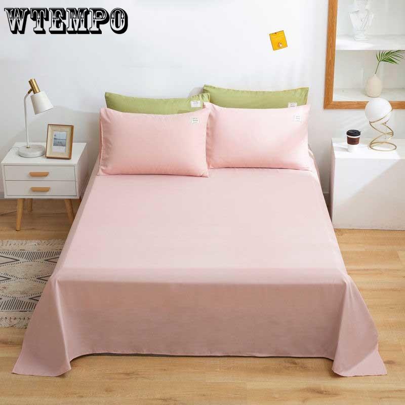Pure Color Bed Linen Minimalist One-piece Brushed Quilt Single Double Bed Household Bedspread Bedding