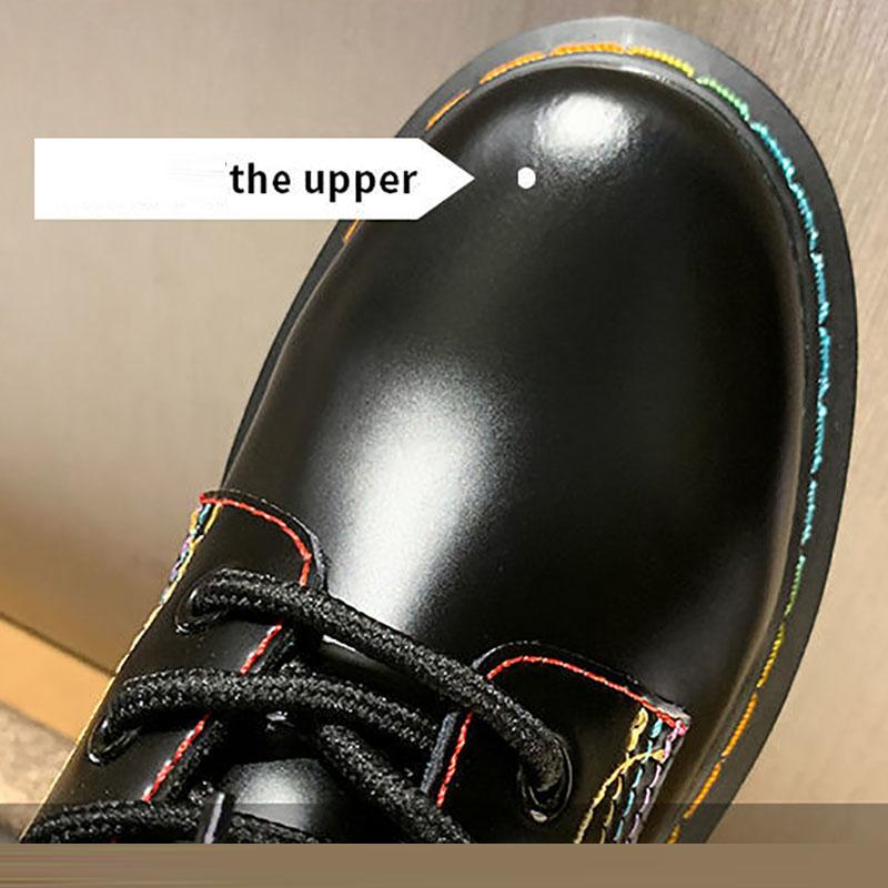 Martin Boots Women British Style Autumn and Winter Black Plush Boots Wild Thick-soled Motorcycle Short Boots Women
