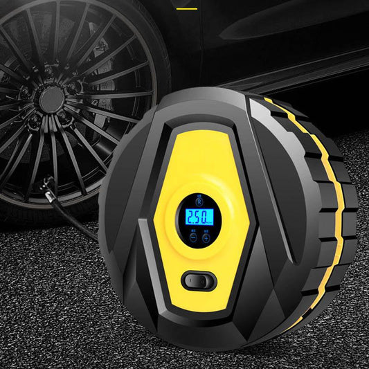 Car Air Pump Universal Portable Car Tire Air Pump Multi-function Display Car Pump Round Enhanced Digital Display Strap Light