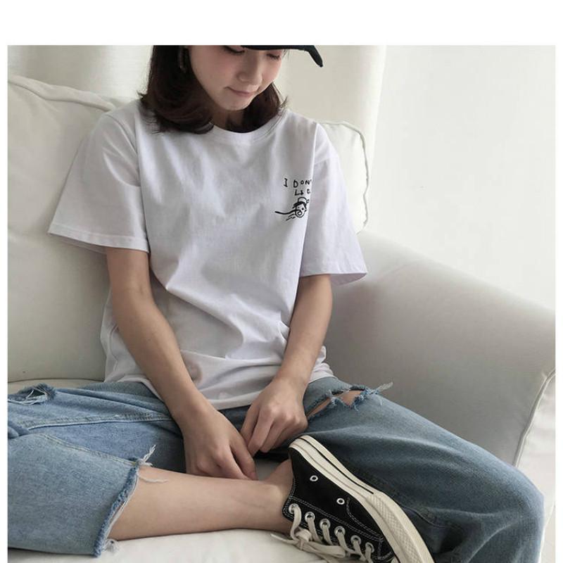 WTEMPO Hole Jeans Loose Social Nine Points Wide Leg Female Student High Waist Was Thin Straight Pants