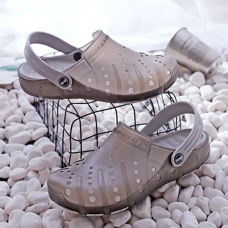 Unisex Summer Sandals Slippers Dual Use Couples Breathable Hole Shoes Men's Slippers Baotou Beach Shoes Women's Sandals Non-slip Flat Sandals