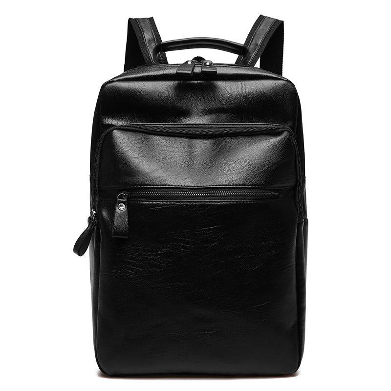 Men pu Leather Backpack High Quality Youth Travel Rucksack School Book Bag Male Laptop Business bagp