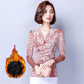 Autumn Winter Plus Velvet Pullover Long-sleeve V-neck Velvet Blouse Slim Plus Size  Sweater Women