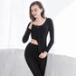 Women Plus Size Winter Thermal Underwear Autumn Clothes O-neck Tight Suit Thicken Windproof Comfortable Soft Lining Long Sleeve High Elasticity Slim