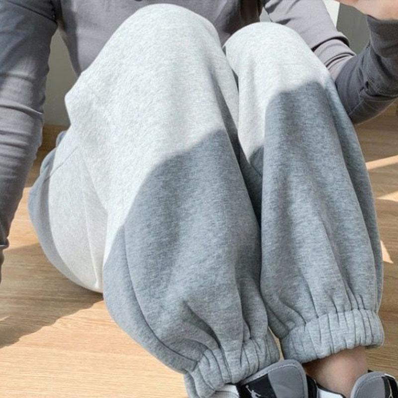Pure Color Plus Velvet Trousers Wild Loose-fitting Harem Pants Thickened Women's Casual Trousers Trendy Slim and Fashionable