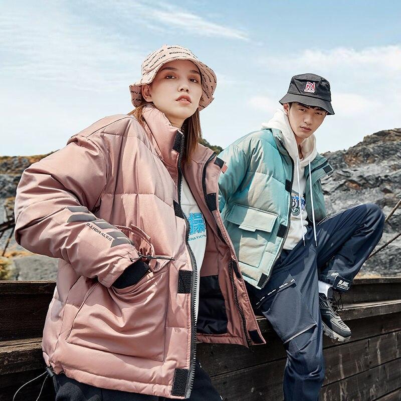 Winter Down Jacket Men's Casual White Duck Down Jacket Stand-up Collar Parka Hip-hop Coat Warm and Windproof Jacket