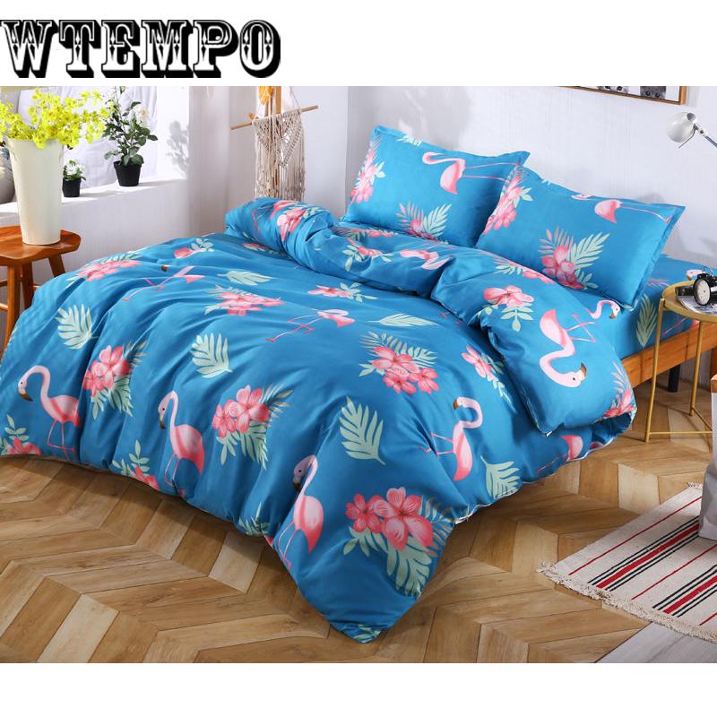 Brand Printed Quilt Cover Four-piece Bedroom Home Bedding Set Comfortable Soft Cotton