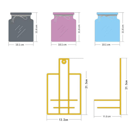 Colorful Glass Flower Stand Wall Mounted Iron Art Flower Arrangement Interior Decoration Pendant