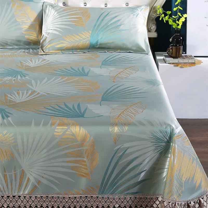 Summer Skin-friendly Ice Silk Mat Washed Folding Mat Sheet High-end Jacquard Double Lace Soft Mat