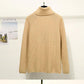 Autumn Winter Sweater Women Solid Color Turtleneck Sweater Thick Loose Solid Color Base Knit Sweater