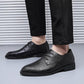 Men's Personality Printed Black Business Dress Shoes Men's Shoes Vintage Design Men's Casual Leather Shoes