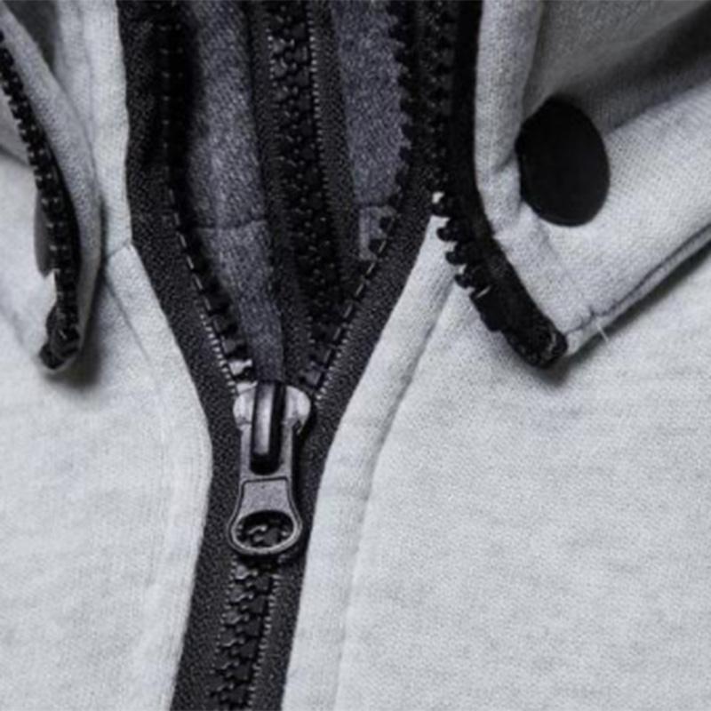 Men's Hooded Zip Sweater Casual Autumn Winter Jacket Sports Outdoor Men's Fake Two Piece Jacket