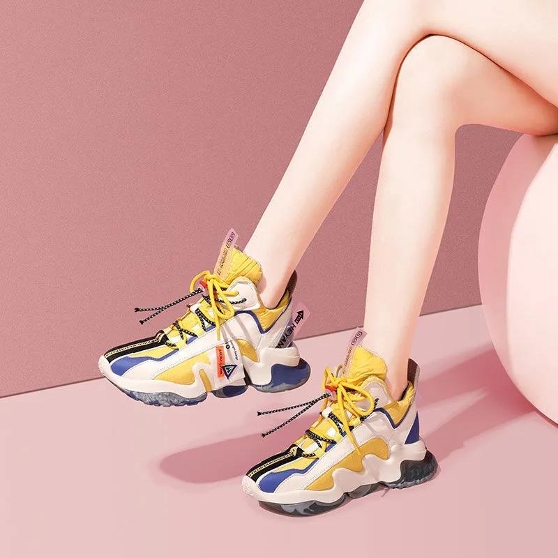 Trendy All-match Female Daddy Shoes Super Popular Sneakers Autumn Platform Casual Shoes