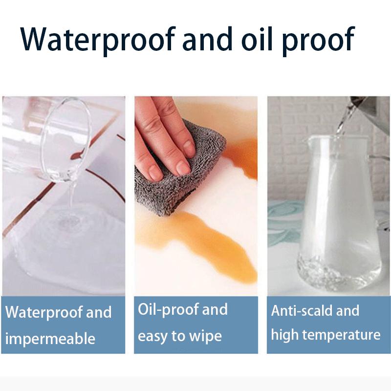 PVC Soft Glass Tablecloth Rectangular Table Mat Anti-scald Water-proof Oil-proof Disposable Coffee Table Table Mat Tablecloth