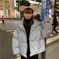Cotton-padded Jacket Women's Short Winter Korean Version of Loose Snowflake Shiny Padded Jacket Student Bread Jacket
