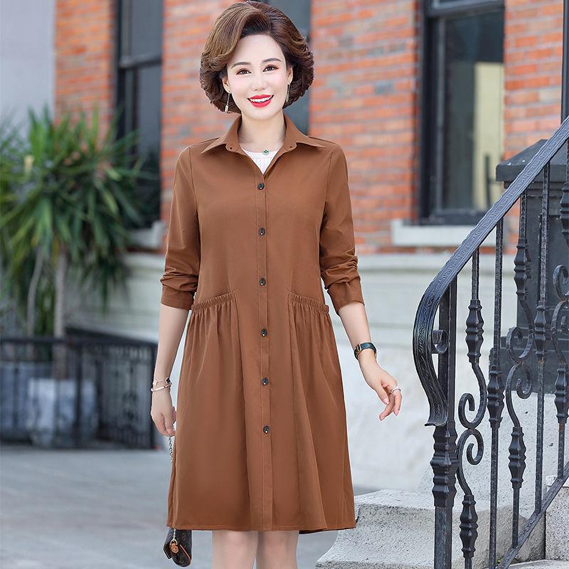 Spring and Autumn Windbreaker Women's Autumn Casual Thin Coat Jacket Mid-length