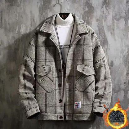 Cotton Thick Woolen Coat Men's Autumn and Winter Loose Korean Style Trendy Woolen Jackets