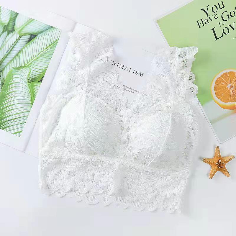 Women's Sexy No Steel Ring Beautiful Back Lace Underwear Bra Women Gather Anti-sagging Thin Bra Outer Wear Running Training Fitness Yoga Underwear