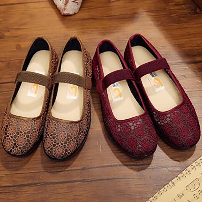 Middle-aged Elderly Old Beijing Cloth Shoes Summer Women's Net Shoes Non-slip Soft Bottom Breathable Old Lady Shoes Mother-in-law Shoes Mother Shoes