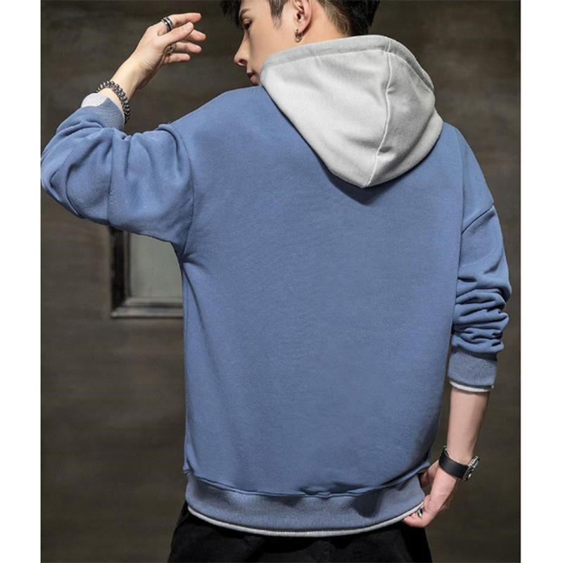 Fake Two-piece Sports Jacket Men's Spring Autumn and Winter Youth Trend Hooded Top Men's Loose Student Jacket