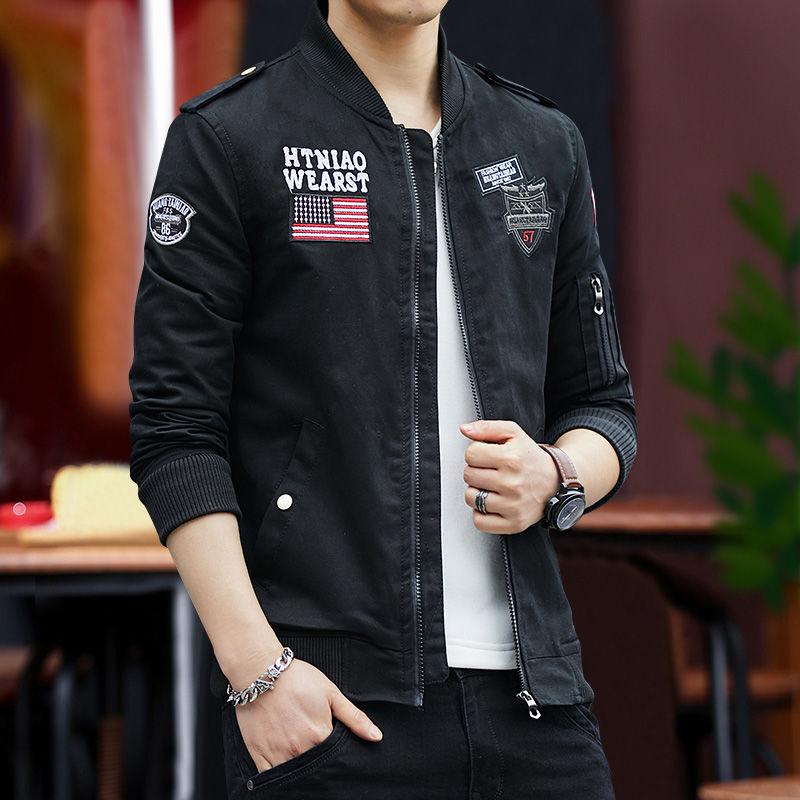 Jacket Men's Bomber Jacket Men's Casual Baseball Collar Fashion Jacket Military Jacket Streetwear