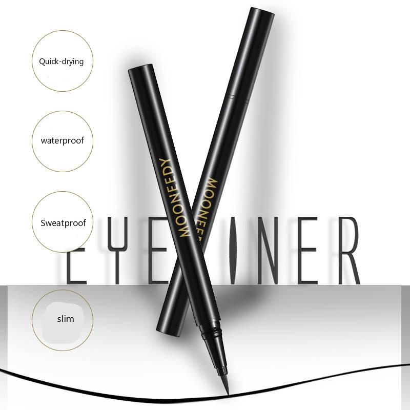 Eyeliner pen female waterproof and sweatproof lasting color fast-drying student thin head  eyeliner