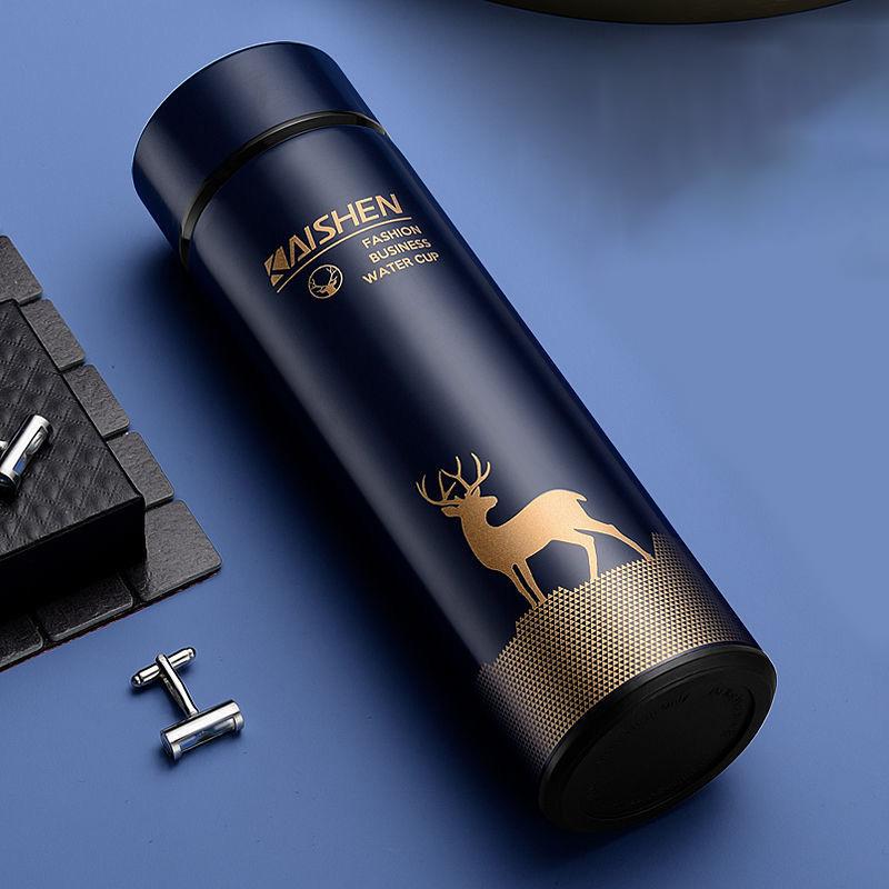 Lucky Deer Printing Vacuum Flask 304 Stainless Steel Coffee Tea Water Bottle 500ml Home Outdoor Sports Water  Cup