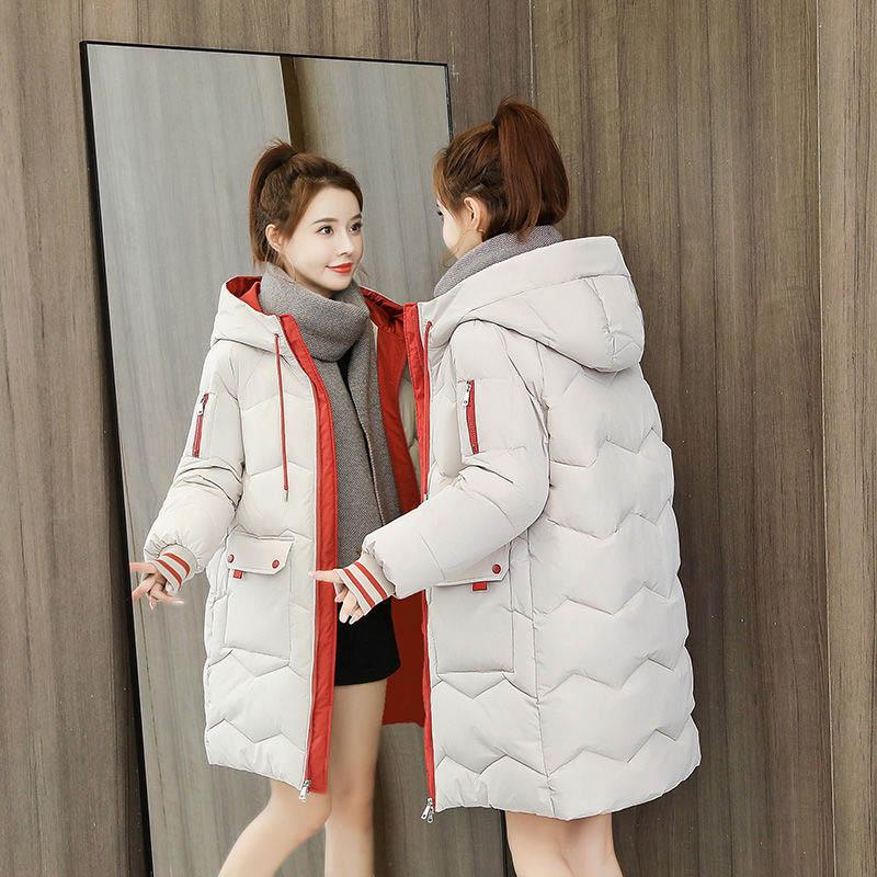 Winter Padded Jacket Women's Mid-length Loose Large Size Padded Jacket Bread Jacket Women