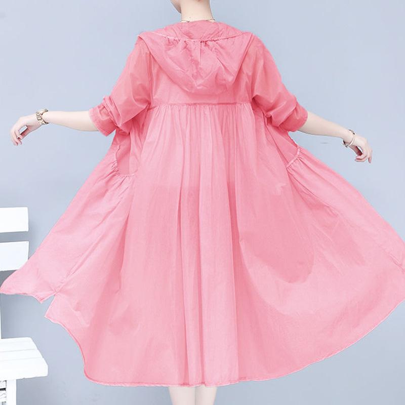 Spring and Summer Breathable Sun Protection Clothing Women's Mid-length Loose Large Size Sun Protection Clothing Women's Thin Coat