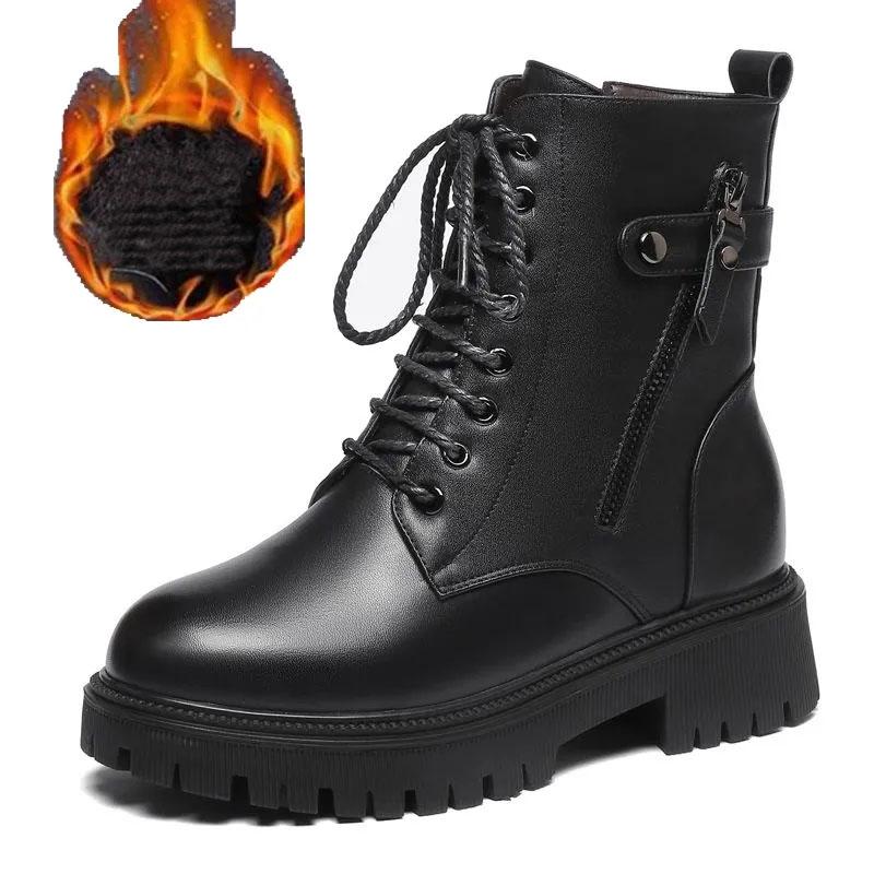 Martin Boots Female Winter Plus Velvet Thick Snow Boots Flat Cotton Boots Warm Short Boots Velvet Shoes