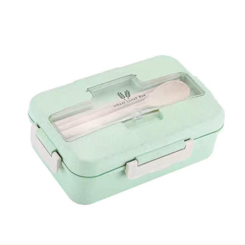 Wheat Straw Insulation Lunch Box Student Three-grid Japanese Lunch Box Female Portable Microwave Oven Fresh-keeping Office Worker Lunch Box