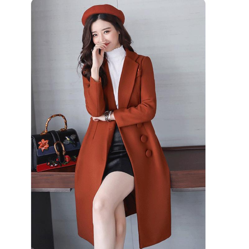 Woolen Coat Women Wool Jacket Long Coats Plus Size Wool Blend Overocat Ladies Warm Outerwear
