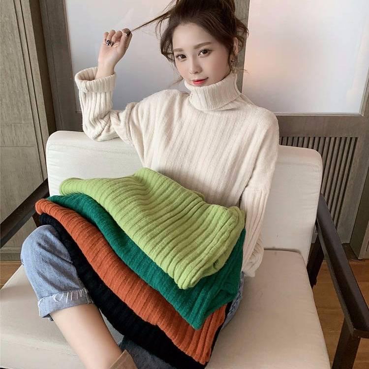 Winter Women's Sweater Loose Turtleneck Long-sleeved Knitted Pullover Thickened Sweater