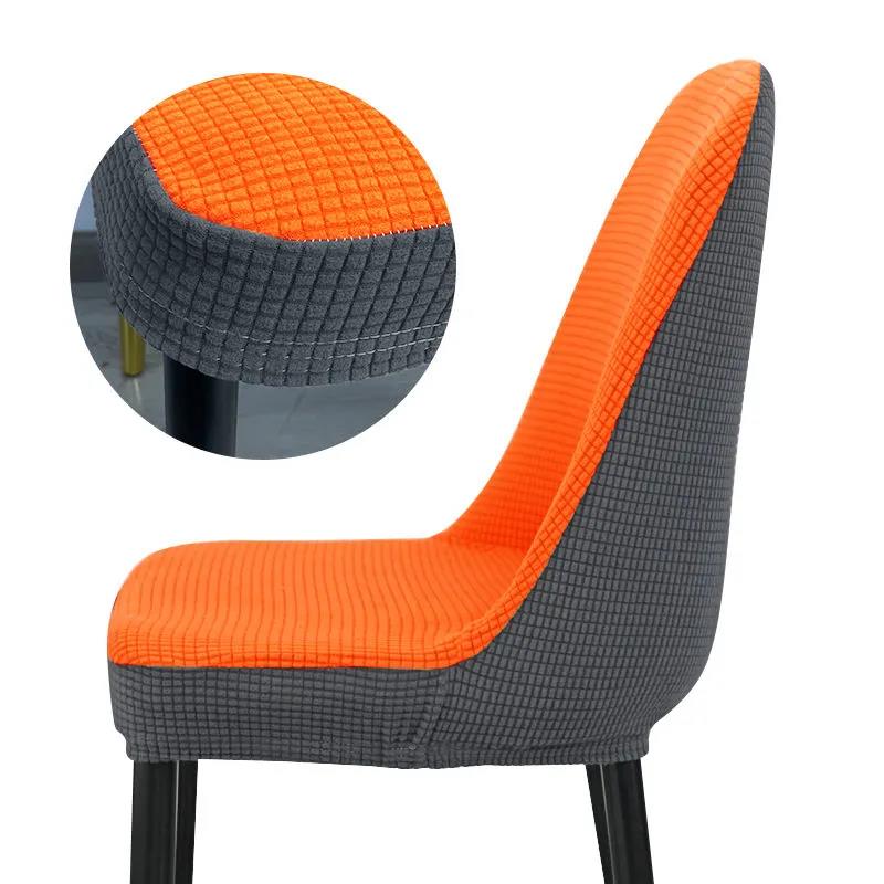 Nordic Style Household Dining Table and Chair Cover Universal Modern All-inclusive Elastic Thickening Semicircular Color Matching Curved Chair Cover
