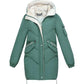 Hooded Coat Women Long Parka Wadded Winter Warm Green Padded Jacket Cotton Plus Size Female