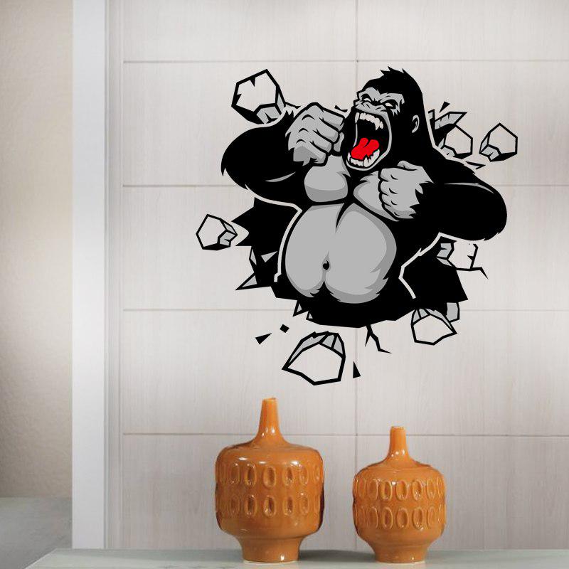 [Wall sticker] angry gorilla wall stickers home decor living room children bedroom 3D wall decals po
