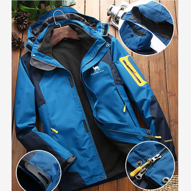 Jacket Winter Men's Three-in-one Detachable Two-piece Outdoor Mountaineering Suit Skiing Plus Velvet Thickening Couple Jacket