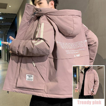 Men's Winter Coat Thickened Short Section Korean Style Trendy Cotton Coat Student Winter Warm Coat